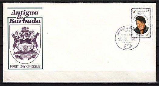 Antigua, Scott cat. 1047. Elvis Presley value from set. First day cover.