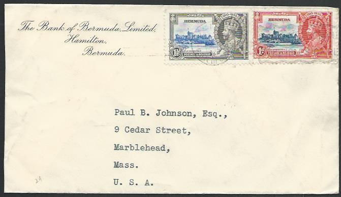 BERMUDA 1935 cover to USA, Jubilee franking................................53109