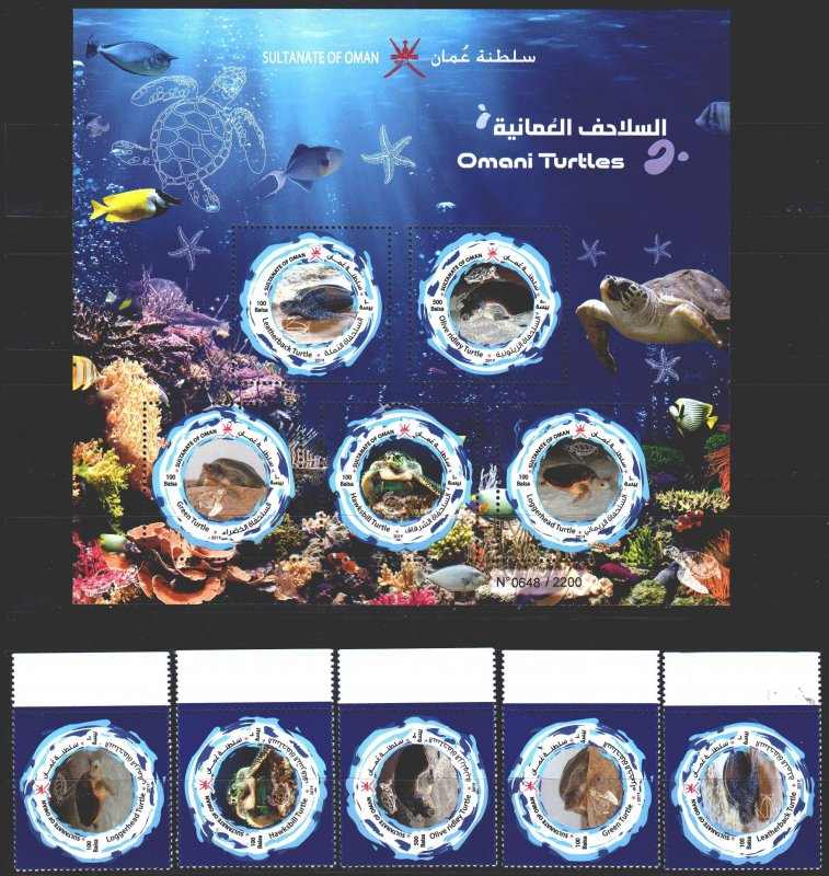 Oman. 2019. Sea turtles, fish. MNH.