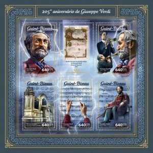 Guinea-Bissau - 2018 Giuseppe Verdi - 5 Stamp Sheet - GB18104a