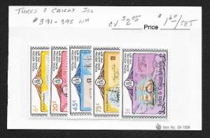 TURKS & CAICOS Sc#391-395 Mint Never Hinged Complete Set