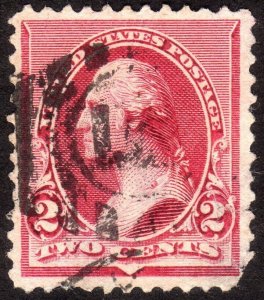 1890, US 2c, Washington, Used, Faulty, Sc 219D