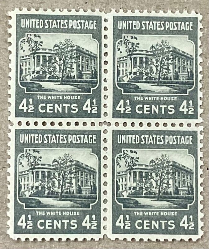 809 White House Prexie Series  F/VF MNH 4 1/2 c 20 stamps FV $3.00  1938