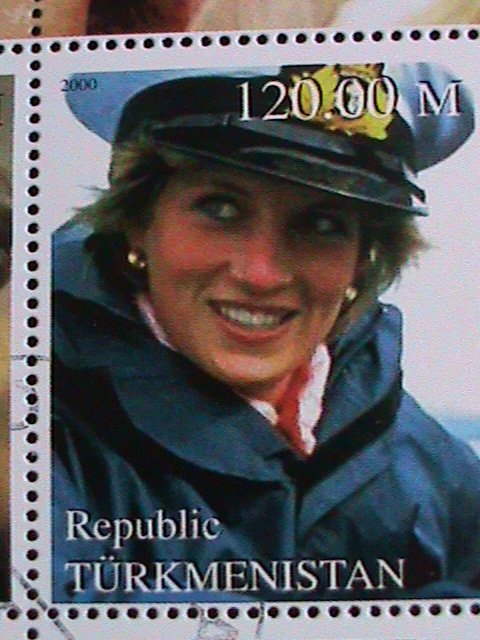 ​TURKAMENISTAN 2000-IN MEMORIAL-PEOPLE'S QUEEN-LADY DIANA-CTO-S/S VERY FINE