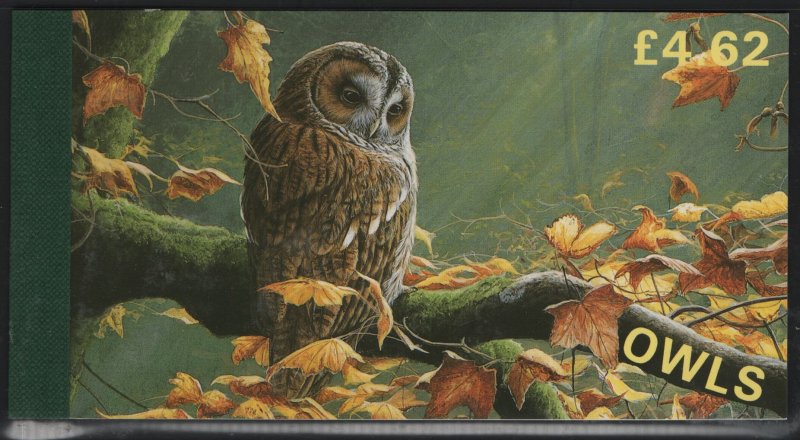 ISLE OF MAN, 733A, MNH,SOUVENIR SHEET BOOKLET, 1997, OWLS