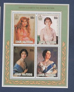 COOK ISLANDS - Scott 874A - MNH S/S - Queen Mother - 1985 ----c