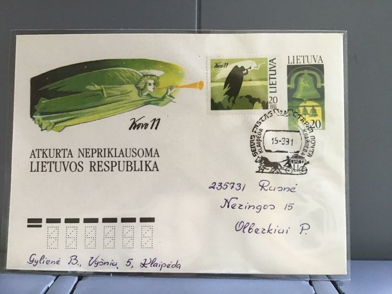 Lithuania 1991 stamps cover R29362