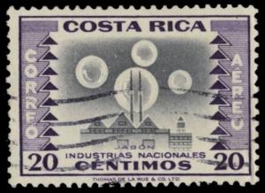 Costa Rica #C230 Air Mail Stamp 1954 20c Soap Industry Used Postmarked