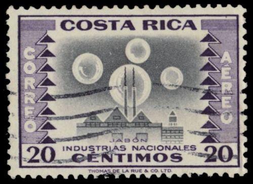 Costa Rica #C230 Air Mail Stamp 1954 20c Soap Industry Used Postmarked