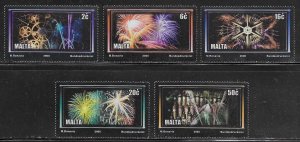 Malta Scott #'s 1017 - 1021 MNH