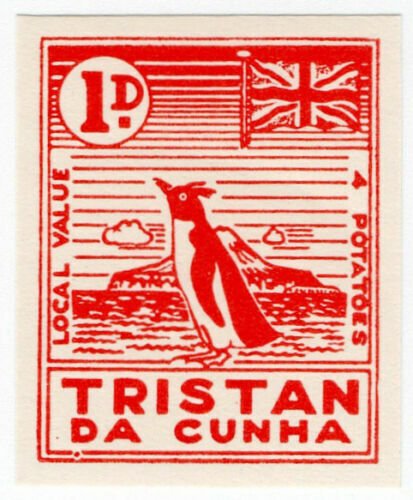 (I.B) Tristan da Cunha Postal : Local Post 1d (Penguin) 