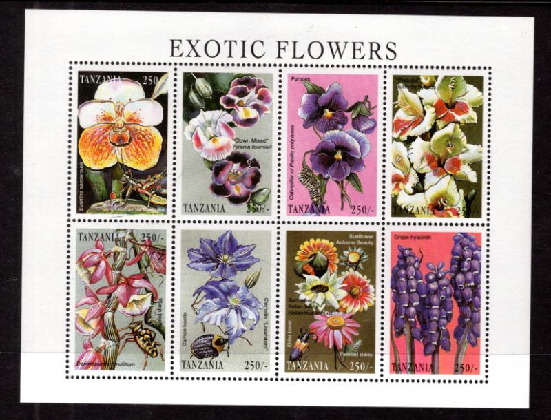 Tanzania 1684 Flowers Souvenir Sheet MNH VF