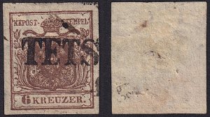 Austria - 1850 - Scott #4 - used - TETSCHEN pmk Czech Republic