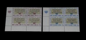 U.N. 1967.NEW YORK #177-178, GENERAL ASSEMBLY, MNH, INSC. BLKS/4, NICE! LQQK!