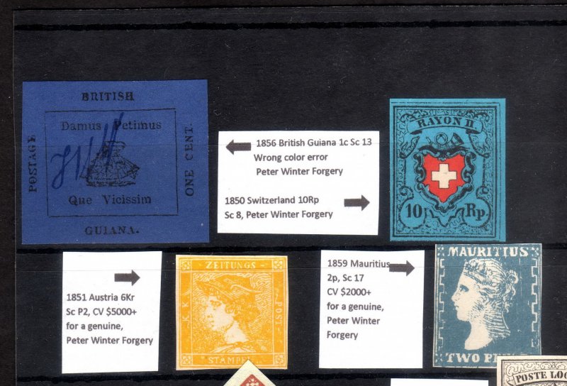 World's Most Valuable stamps, Peter Winter Forgeries, Good Quality, Check photos