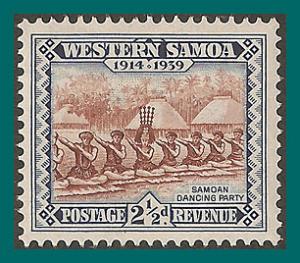 Samoa 1939 NZ Control, Dancing Party, MNH #183,SG197