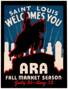 1933 US Poster Stamp Saint Louis Welcomes You American Royal Association Fall