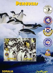 Somalia 2004 Penguins-lions & Rotary IGY s/s Perforated Mint NH
