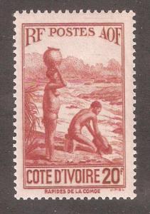 Ivory Coast 1936,20fr,Sc 151,F-VF Mint Hinged* (ED-1)