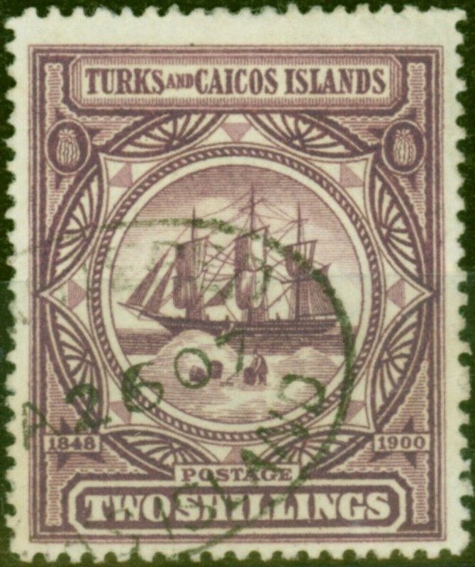 Turks & Caicos Islands 1900 2s Purple SG108 Fine Used