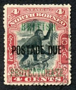 North Borneo SGD40 4d perf 14.5-15 opt Post Due Cat 20 Pounds