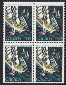 HISTORY, FLEET = TALL SHIPS = Canada 1984 #1012 MNH Block of 4