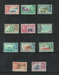 Cayman Islands: 1950, King George VI definitive, short set to 2/- Mint