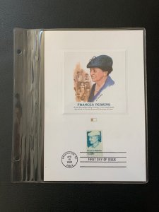 frances perkins  proofcard 1st Day issue  scott 1821