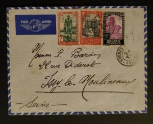 1938 Kayes French Sudan to Issy-les-Moulineaux France Airmail Cover