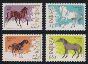 Portugal Thoroughbred Horses Ameripex 86 Stamp Exhibition 4v 1986 MNH