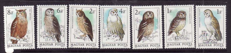 Hungary-Sc#2887-93- id8-unused NH set-Birds-Owls-1984-