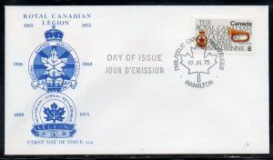 Canada #680 Royal Legion FDC SCS Cachet Hamilton unaddr C905