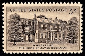 US 1081 MNH VF 3 Cent Wheatland Home of James Buchanan