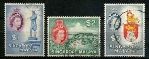 Singapore SC# 40-2 Emblems of Singapore HIGH VALUES of set Used SCV $12.00