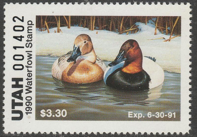 U.S.-UTAH 5, STATE DUCK HUNTING PERMIT STAMP. MINT, NH. VF