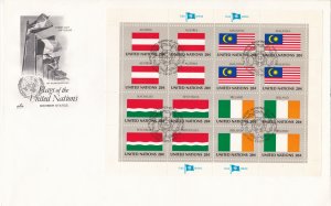 United Nations - New York # 374-385, Flag Sheets on Large First Day Covers