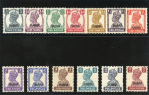 India - Nabha 1941 KGVI set complete superb MNH. SG 105-117. Sc 100-112.