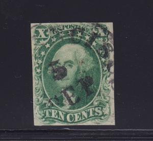 13 VF neat date cancel 4 margins with color cv $ 950 ! see pic !