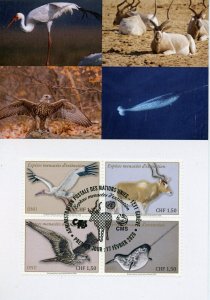 UNITED NATIONS 2020 ENDANGERED SPECIES MAXIMUM CARDS NY VIENNA GENEVA MINT & FDC 