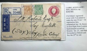 1932 Lairg Scotland First Flight Airmail Cover FFC To Soy Kenia Via London