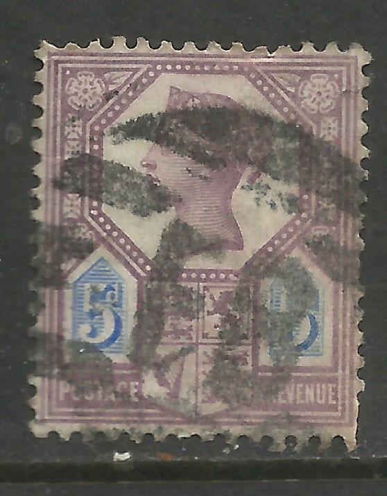 GB 1888 QV 5d Purple/Blue DIE 2 Jubilee SG 207a PMK FB. ( D355 )