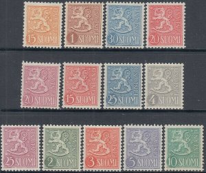 FINLAND Sc #312-23 Arms of FINLAND CPL SET MNH, EXCEPT for LOW & HI-VAls VLH