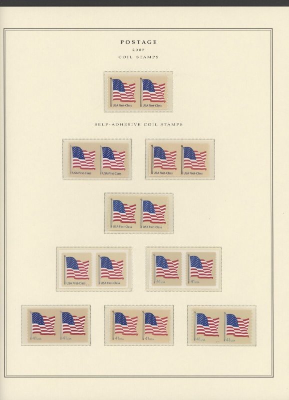 2007 US Complete Commemorative & Definitive Year Set MNH  on Scott Pages