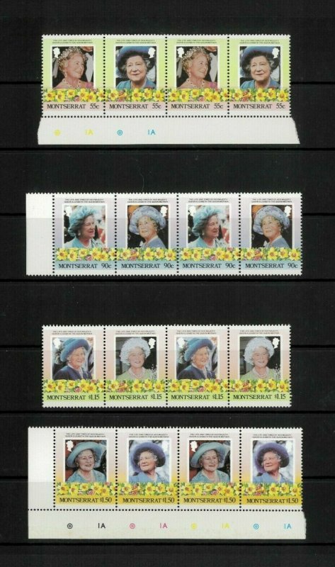 Wholesale Lot Queen Mother 85th Birthday. Montserrat 558-61 x 15. Cat.48.75