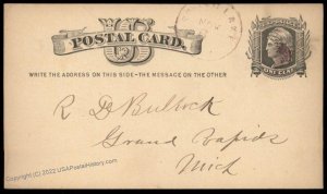 USA 1870s Michigan SPRING LAKE Cancel Postal Card Cover 96331