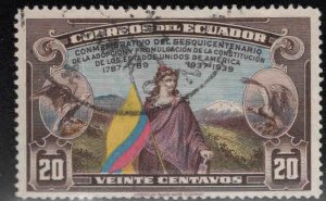 Ecuador Scott 369 Used vertical creased stamp