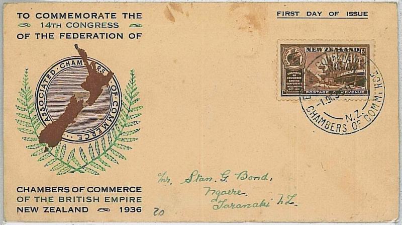 POSTAL HISTORY -  New Zealand : FDC cover 1936 : CHAMBERS of COMMERCE