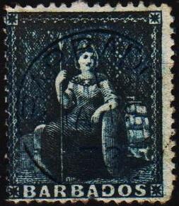 Barbados. 1860 (1d) S.G.24 Fine Used