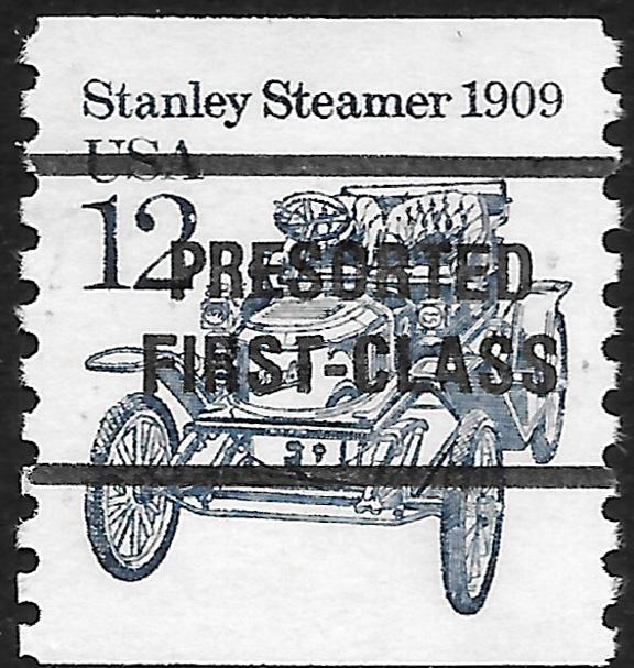 Sc 2132a  12¢ Stanley Steamer Bureau Precancel Single, MNH