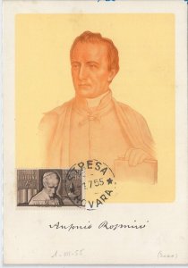 56825 - ITALY - POSTAL HISTORY - MAXIMUM CARD -1955 Antonio ROSMINI philosophy-